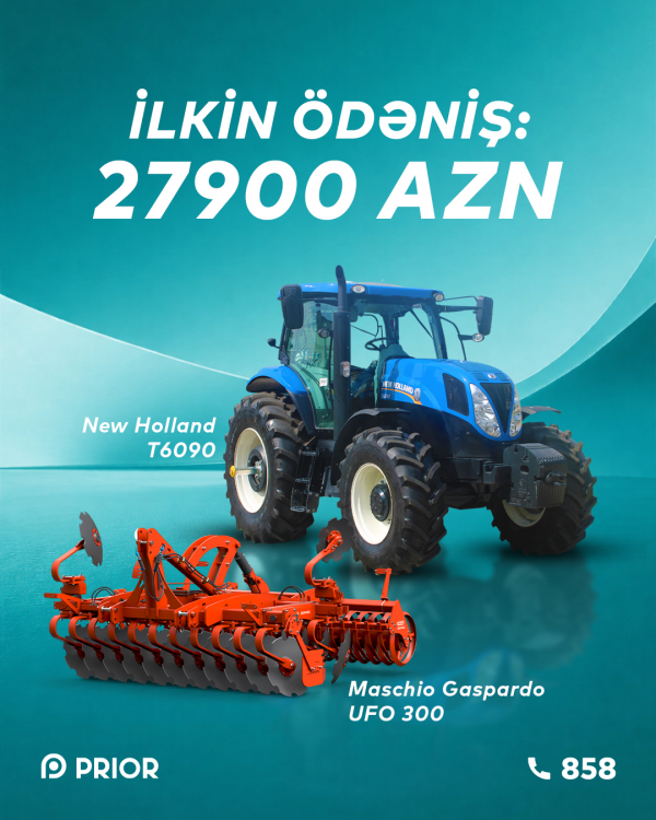 “New Holland T6090” + “Maschio Gaspardo UFO 300” (XÜSUSİ İLKİN ÖDƏNİŞLƏ!)