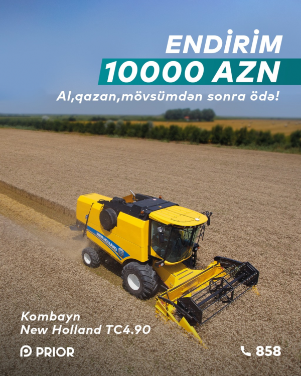 New Holland TC 4.90 Kombayn (İndi Al, Sonra Ödə - 2 Hissəli İlkin Ödəniş)