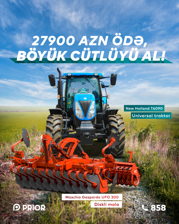 “New Holland T6090” + “Maschio Gaspardo UFO 300” (XÜSUSİ İLKİN ÖDƏNİŞLƏ!)