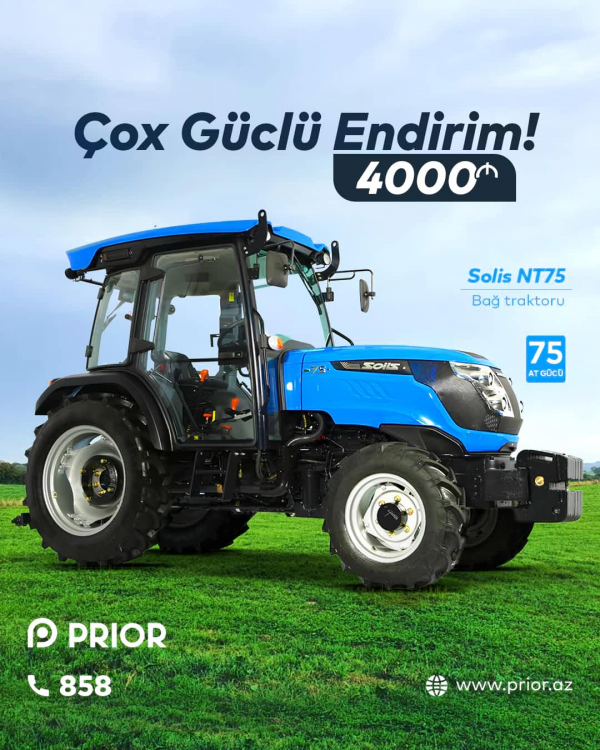 4.000 AZN ENDİRİMLİ “Solis NT 75” (2020) bağ traktoru